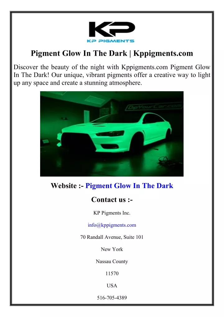 pigment glow in the dark kppigments com