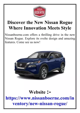 Discover the New Nissan Rogue Where Innovation Meets Style
