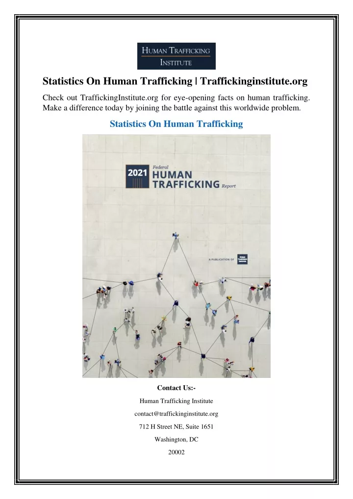 statistics on human trafficking
