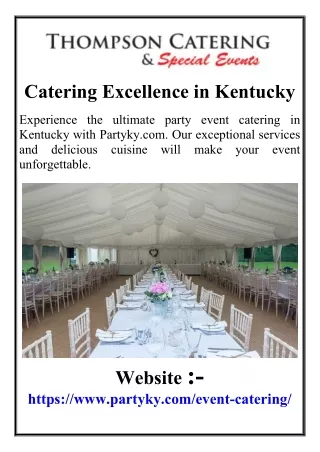 Catering Excellence in Kentucky