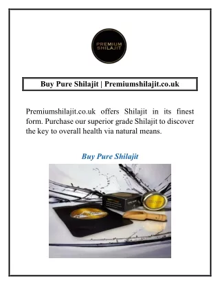 Buy Pure Shilajit | Premiumshilajit.co.uk