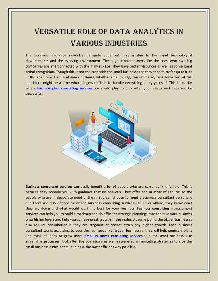 versatile role of data analytics in various