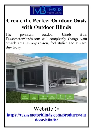 Create the Perfect Outdoor Oasis with Outdoor Blinds