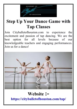 Step Up Your Dance Game with Tap Classes