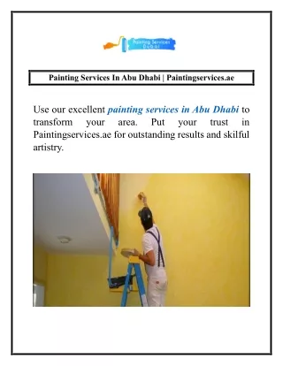 Painting Services In Abu Dhabi | Paintingservices.ae