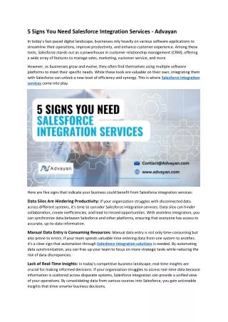 5 Signs You Need Salesforce Integration Services