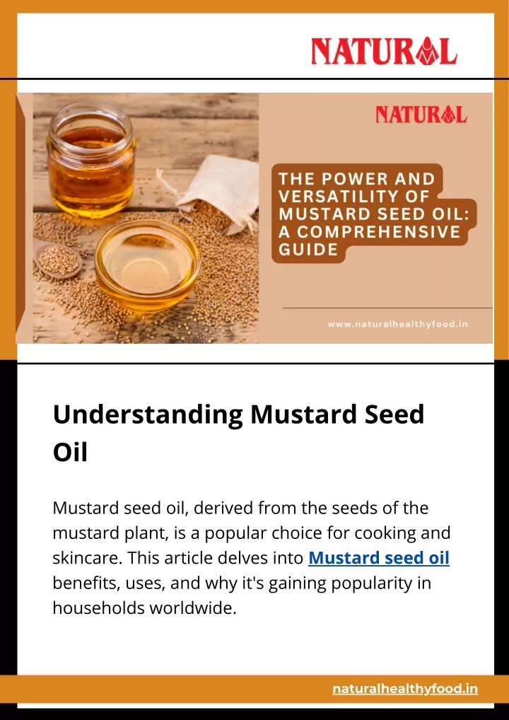 understanding mustard seed oil