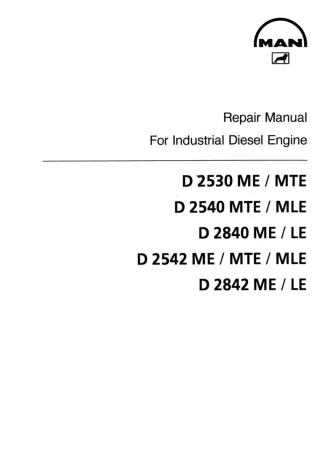 MAN INDUSTRIAL DIESEL ENGINE D 2542 MEMTEMLE SERIES Service Repair Manual