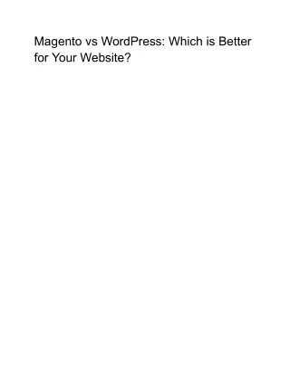 magento vs wordpress which is better for your