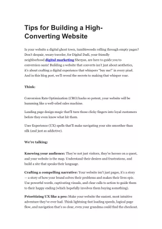 Tips for Building a High- Converting Website
