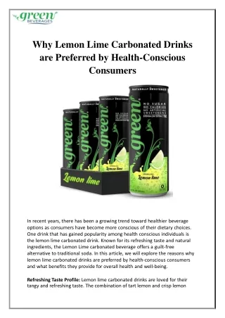 why lemon lime carbonated drinks are preferred