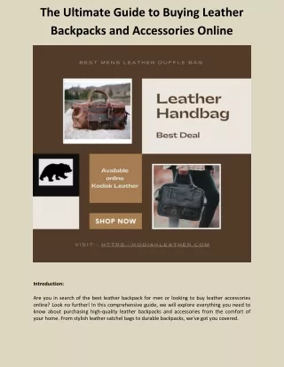 The Ultimate Guide to Buying Leather Backpacks and Accessories Online