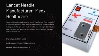 Lancet Needle Manufacturer, Best Lancet Needle Manufacturer