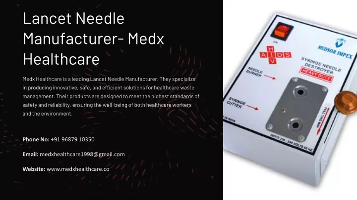 lancet needle manufacturer medx healthcare