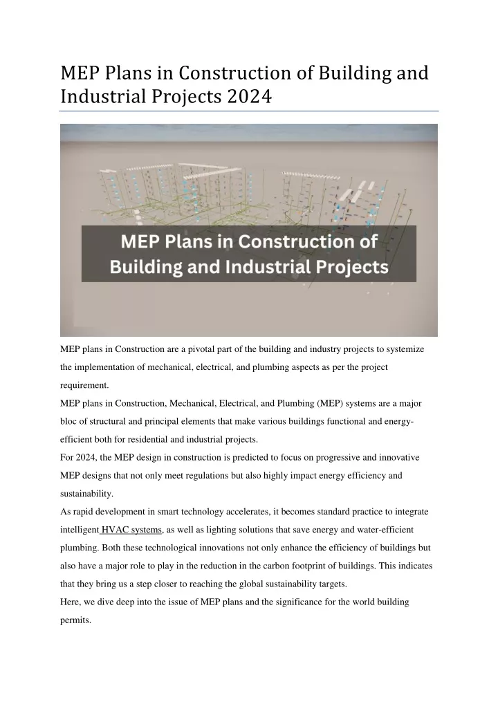 mep plans in construction of building