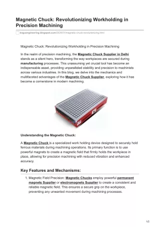 magnetic chuck revolutionizing workholding
