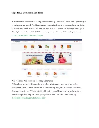 Top 5 FMCG Ecommerce Excellence