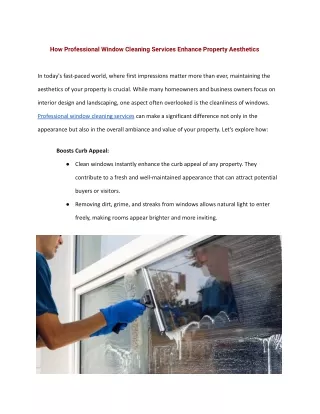 How Professional Window Cleaning Services Enhance Property Aesthetics