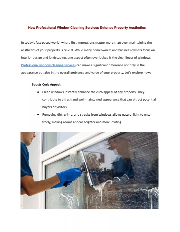 how professional window cleaning services enhance