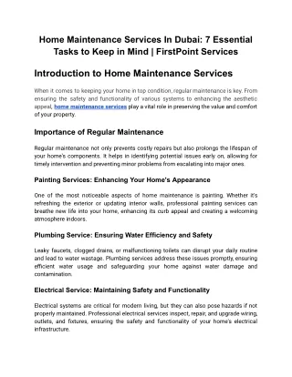 home maintenance services in dubai 7 essential