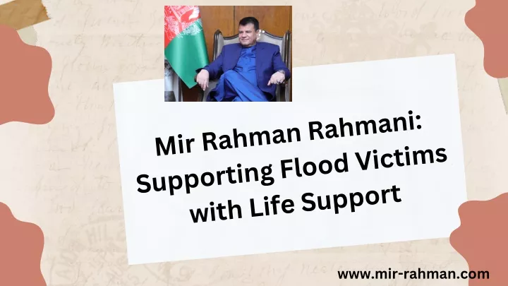 mir rahman rahmani supporting flood victims with