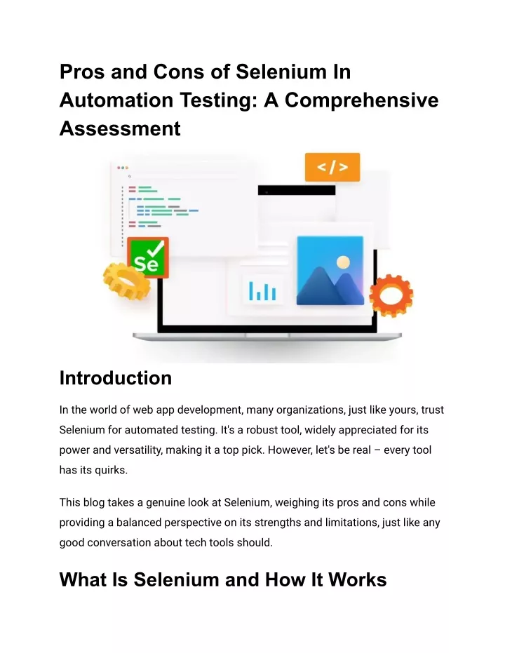 pros and cons of selenium in automation testing