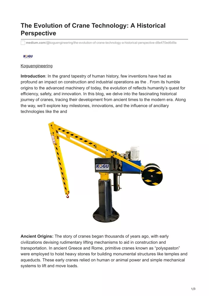 the evolution of crane technology a historical