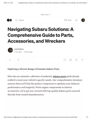 Navigating Subaru Solutions_ A Comprehensive Guide to Parts, Accessories, and Wreckers