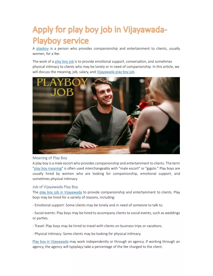 a playboy playboy is a person who provides