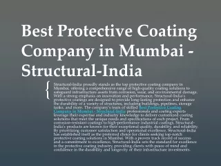 Best Protective Coating Company in Mumbai - Structural-India