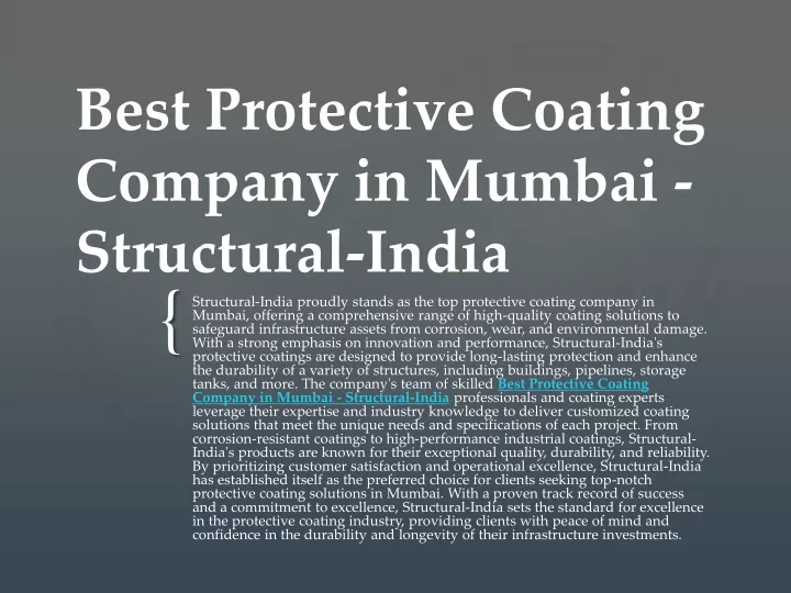 best protective coating company in mumbai structural india