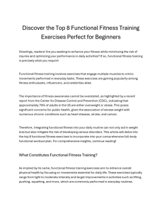 Discover the Top 8 Functional Fitness Training Exercises Per