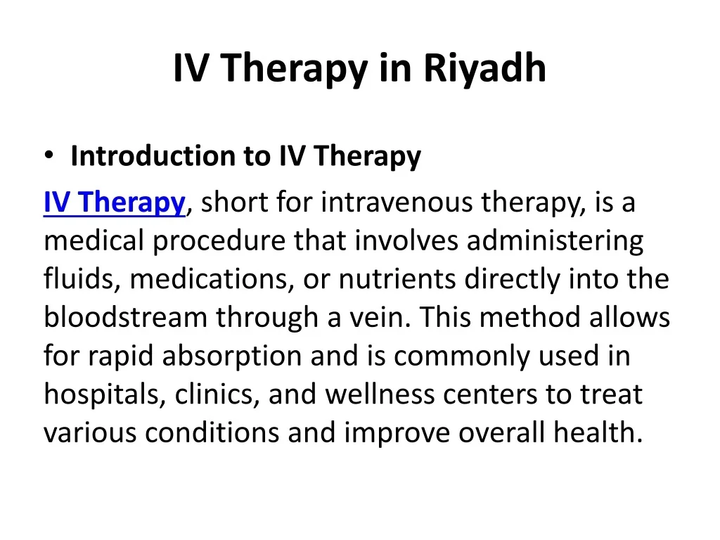 PPT - IV Therapy in Riyadh PowerPoint Presentation, free download - ID ...