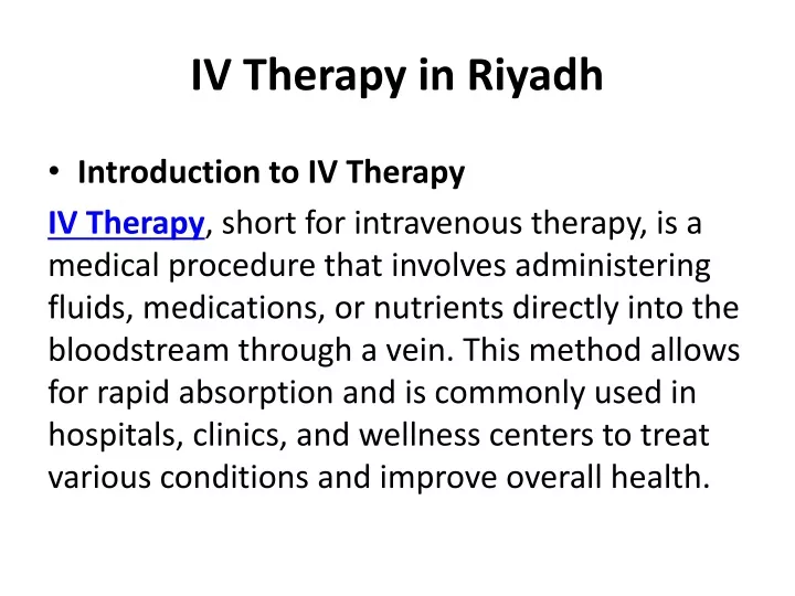 iv therapy in riyadh