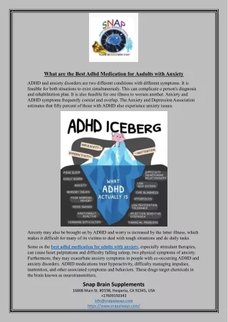 What are the Best Adhd Medication for Aadults with Anxiety