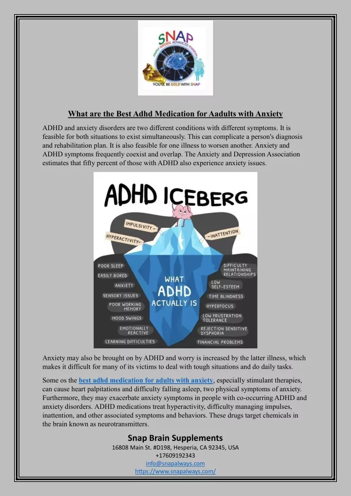 what are the best adhd medication for aadults