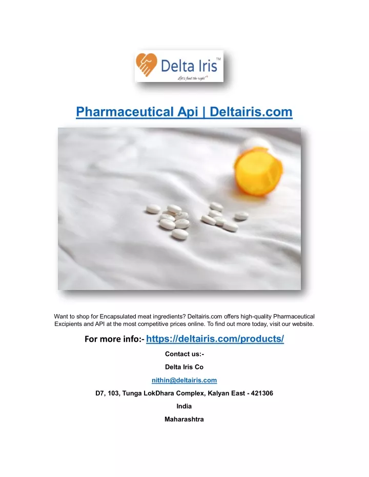 pharmaceutical api deltairis com