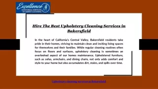 Hire the Best Upholstery Cleaning Services in Bakersfield
