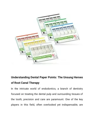 Buy Paper Points & Absorbent for Endodontics Root Canal Use | Dentalkart