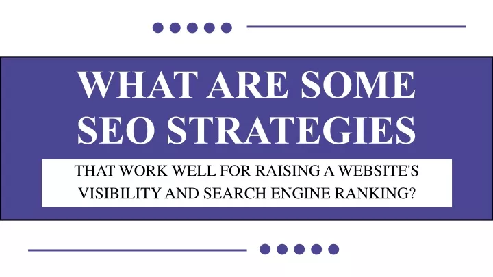 what are some seo strategies