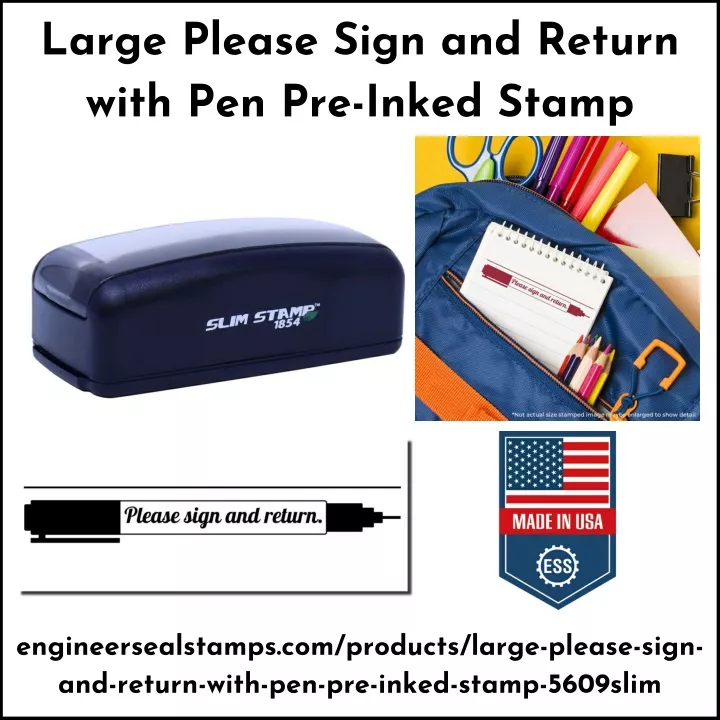 large please sign and return with pen pre inked