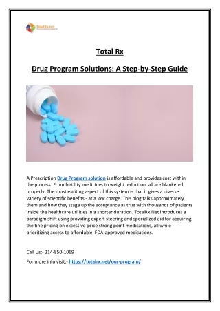 Prescription Drug Program Integration