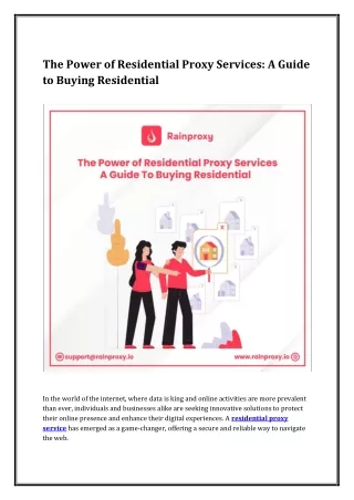 The Power of Residential Proxy Services: A Guide to Buying Residential