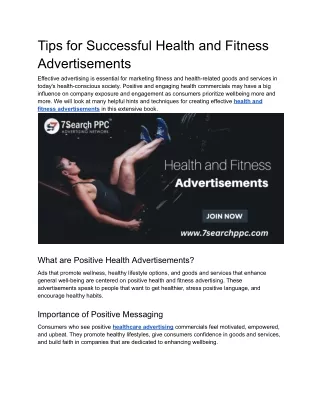 Tips for Successful Health and Fitness Advertisements
