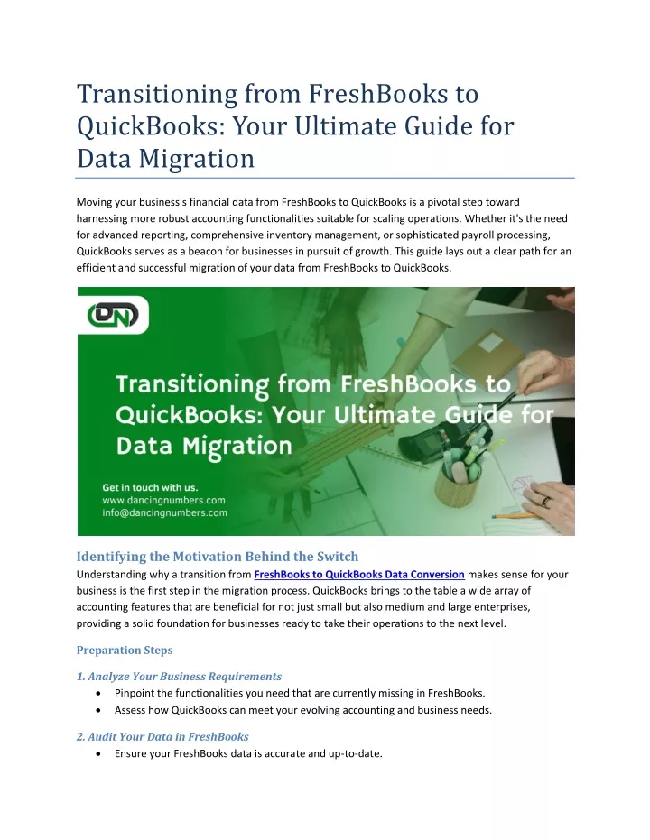 transitioning from freshbooks to quickbooks your