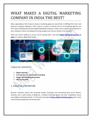 WHAT MAKES A DIGITAL MARKETING COMPANY IN INDIA THE BEST