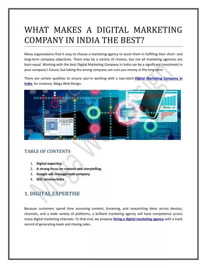 what makes a digital marketing company in india