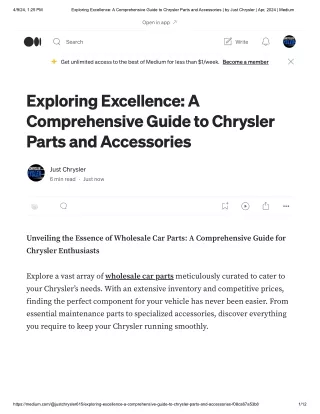 Exploring Excellence_ A Comprehensive Guide to Chrysler Parts and Accessories