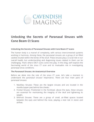 unlocking the secrets of paranasal sinuses with