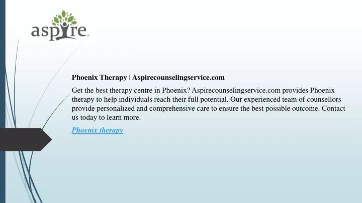 phoenix therapy aspirecounselingservice